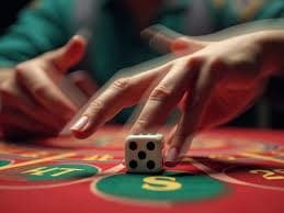 Tampilan meja Caribbean Stud Poker langsung di rusiaslot